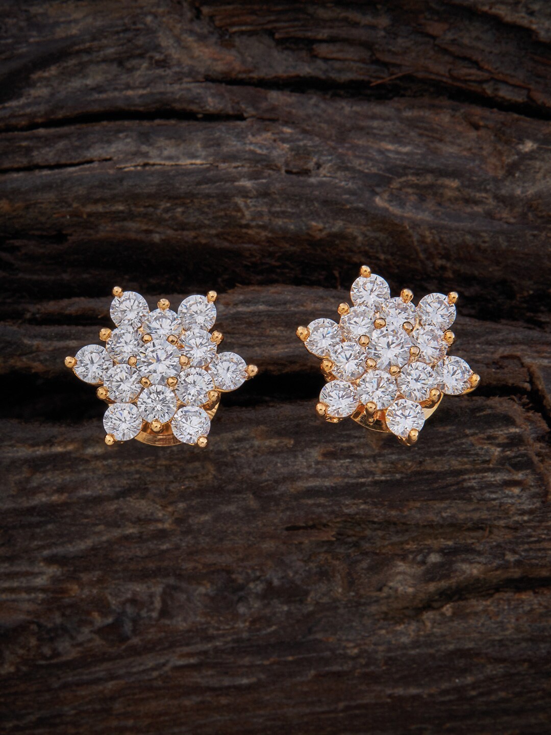 

Kushal's Fashion Jewellery Gold-Plated Floral Studs Earrings, White