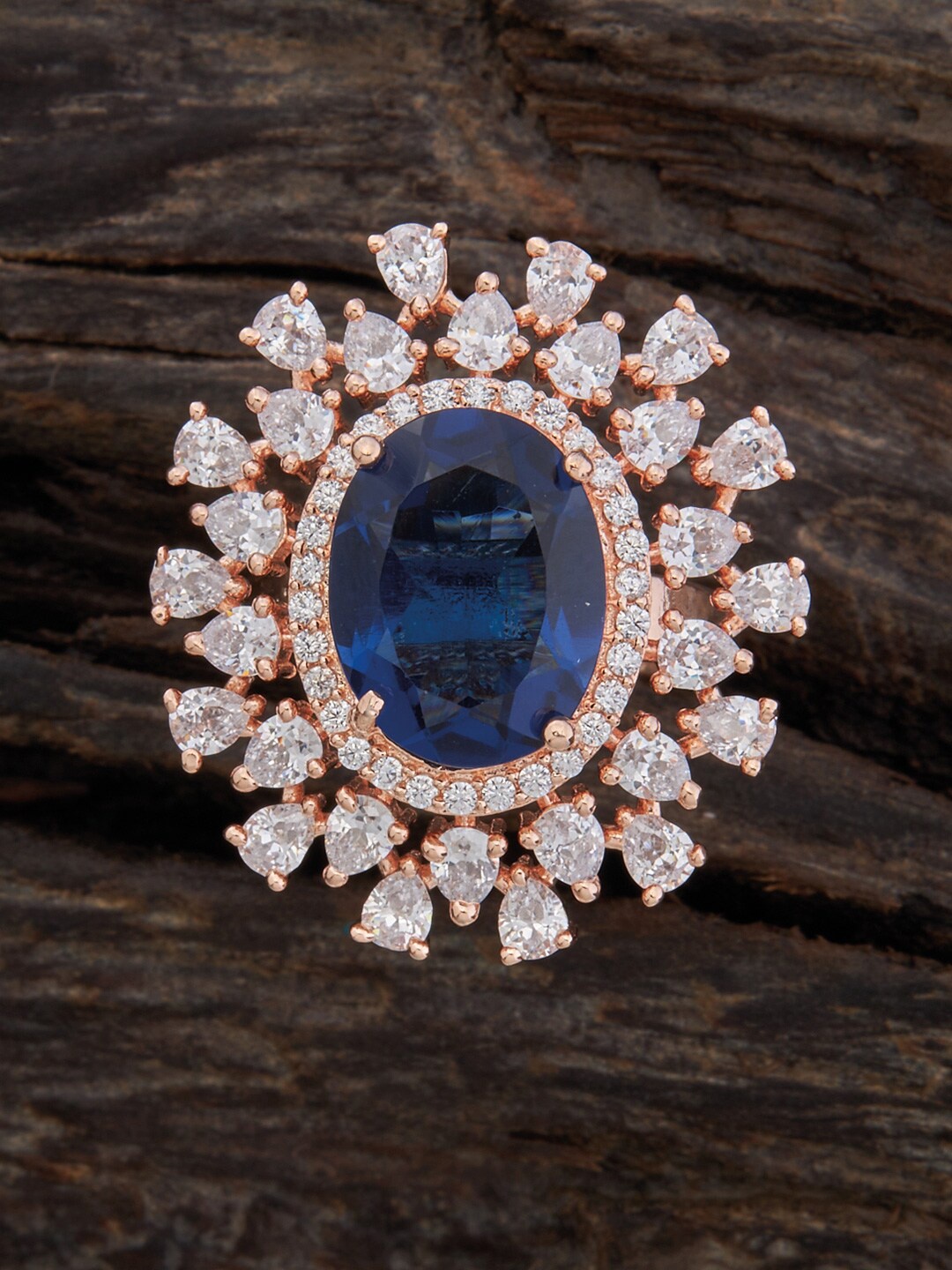 

Kushal's Fashion Jewellery Rose Gold-Plated & CZ Stone-Studded Finger Ring