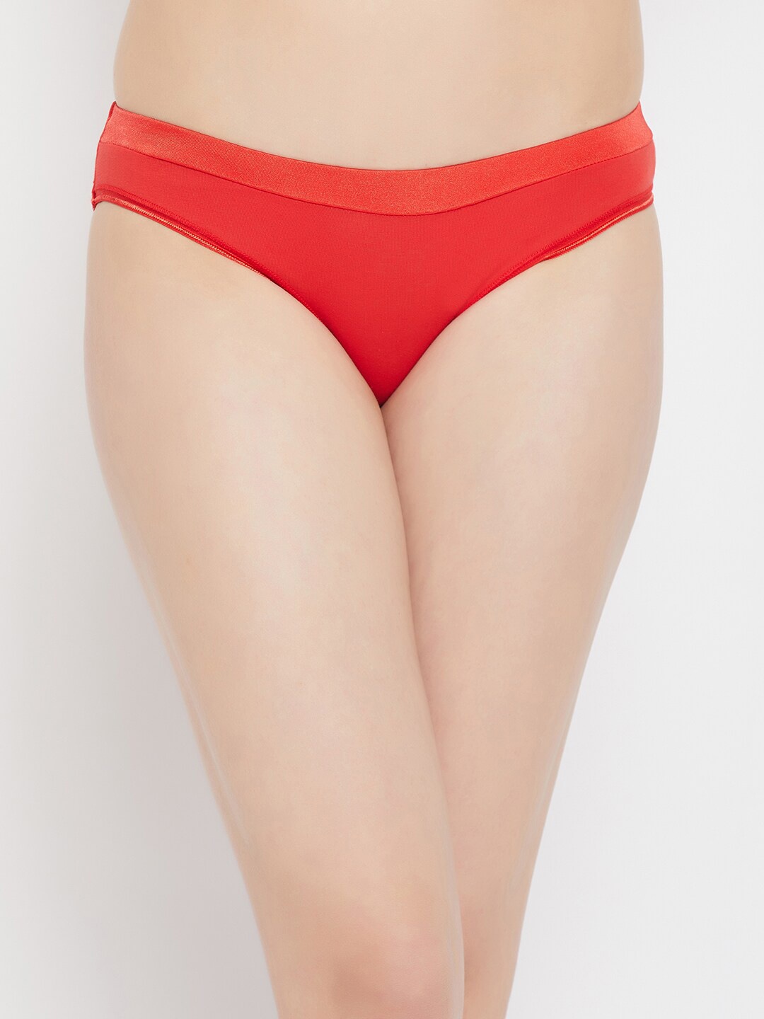 

Clovia Low Waist Cotton Bikini Briefs PN3540P04S, Red