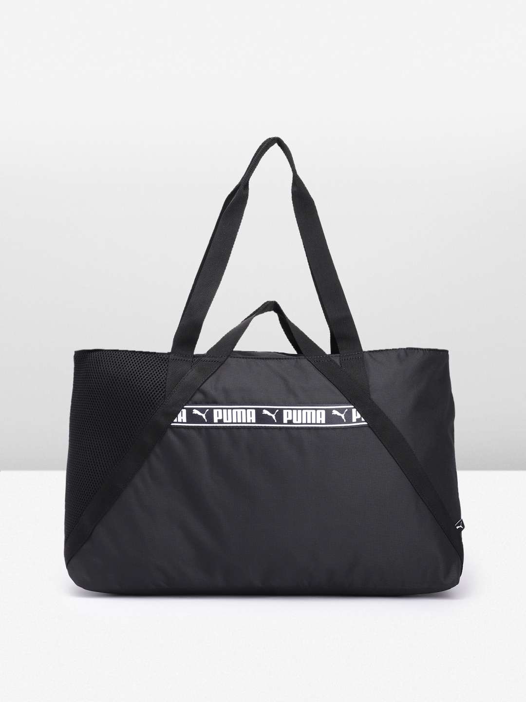 

Puma Brand Logo Printed Oversized Structured Training Bag, Black