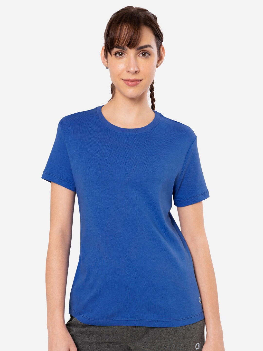 

Amante Solid Round Neck Essential T-Shirt, Blue