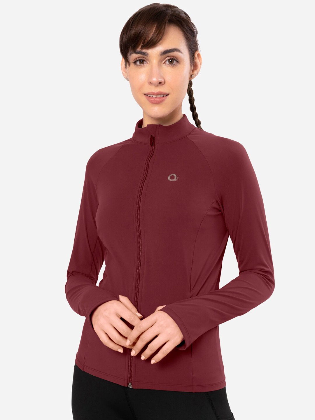 

Amante Solids Full Sleeves Energize Performance Jacket, Brown