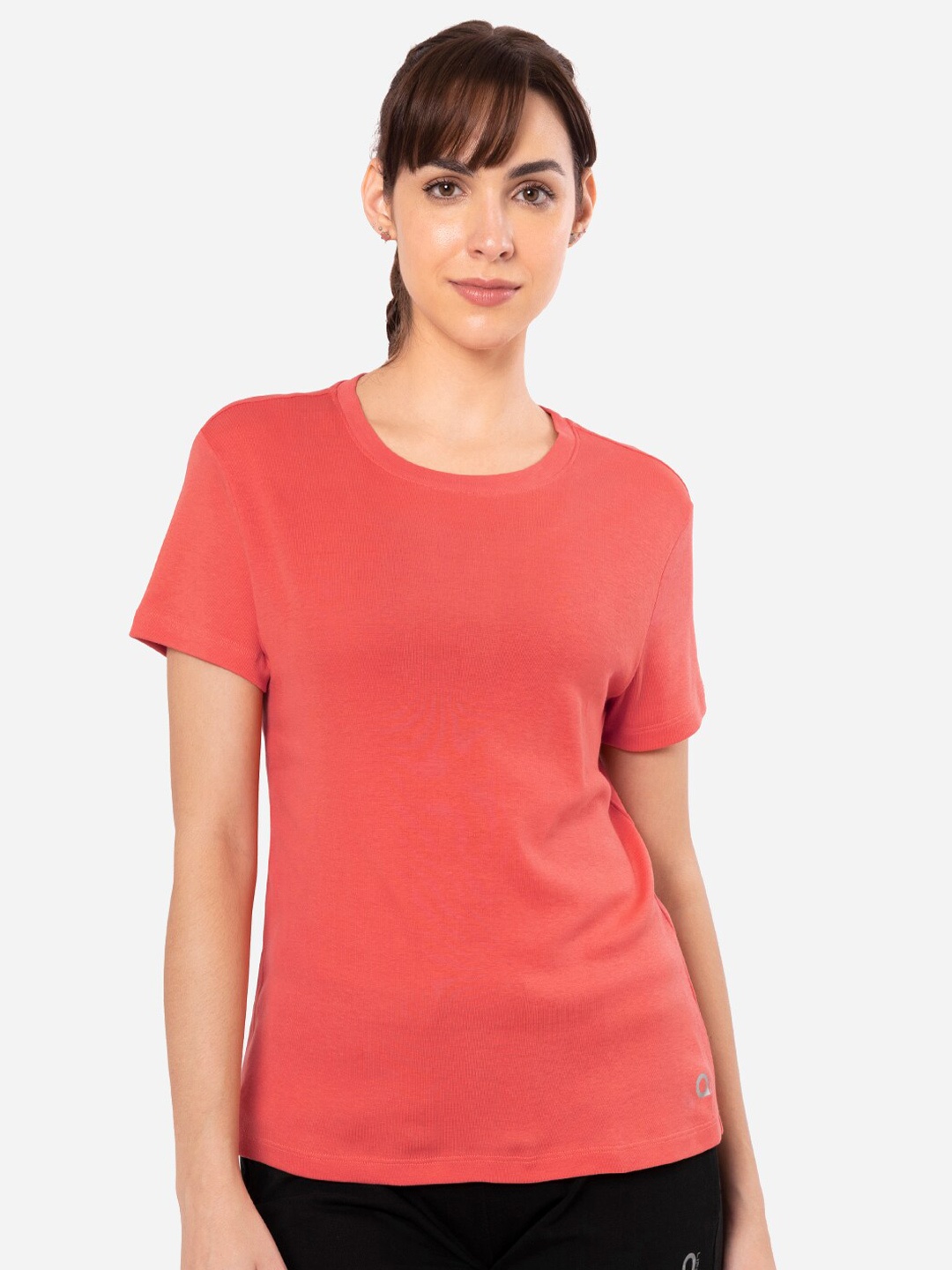 

Amante Solid Short Sleeves Round Neck Essential T-Shirt, Red
