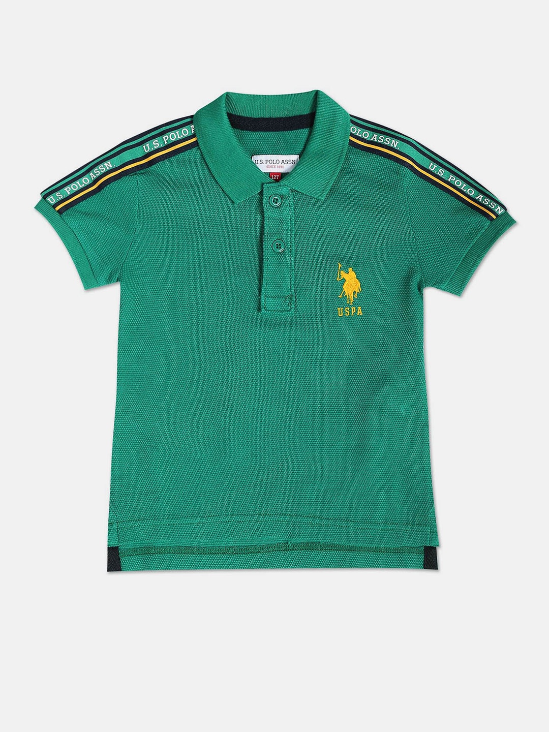 

U.S. Polo Assn. Kids Boys Polo Collar Pure Cotton Casual T-Shirt, Green