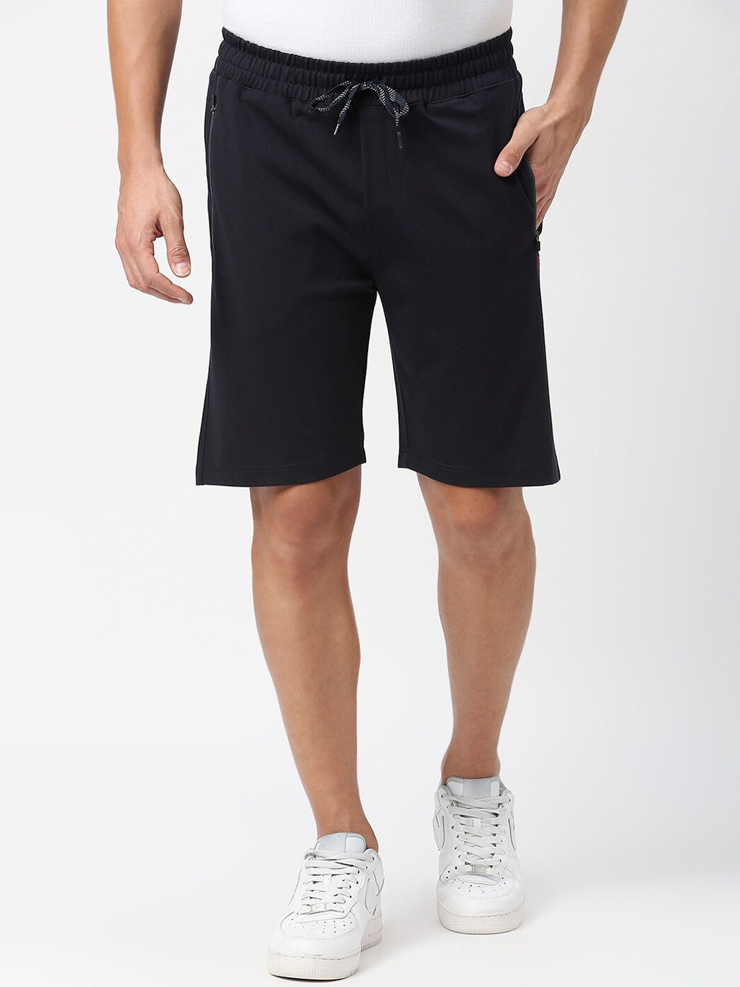

DRAGON HILL Men Mid-Rise Slim Fit Casual Shorts, Navy blue