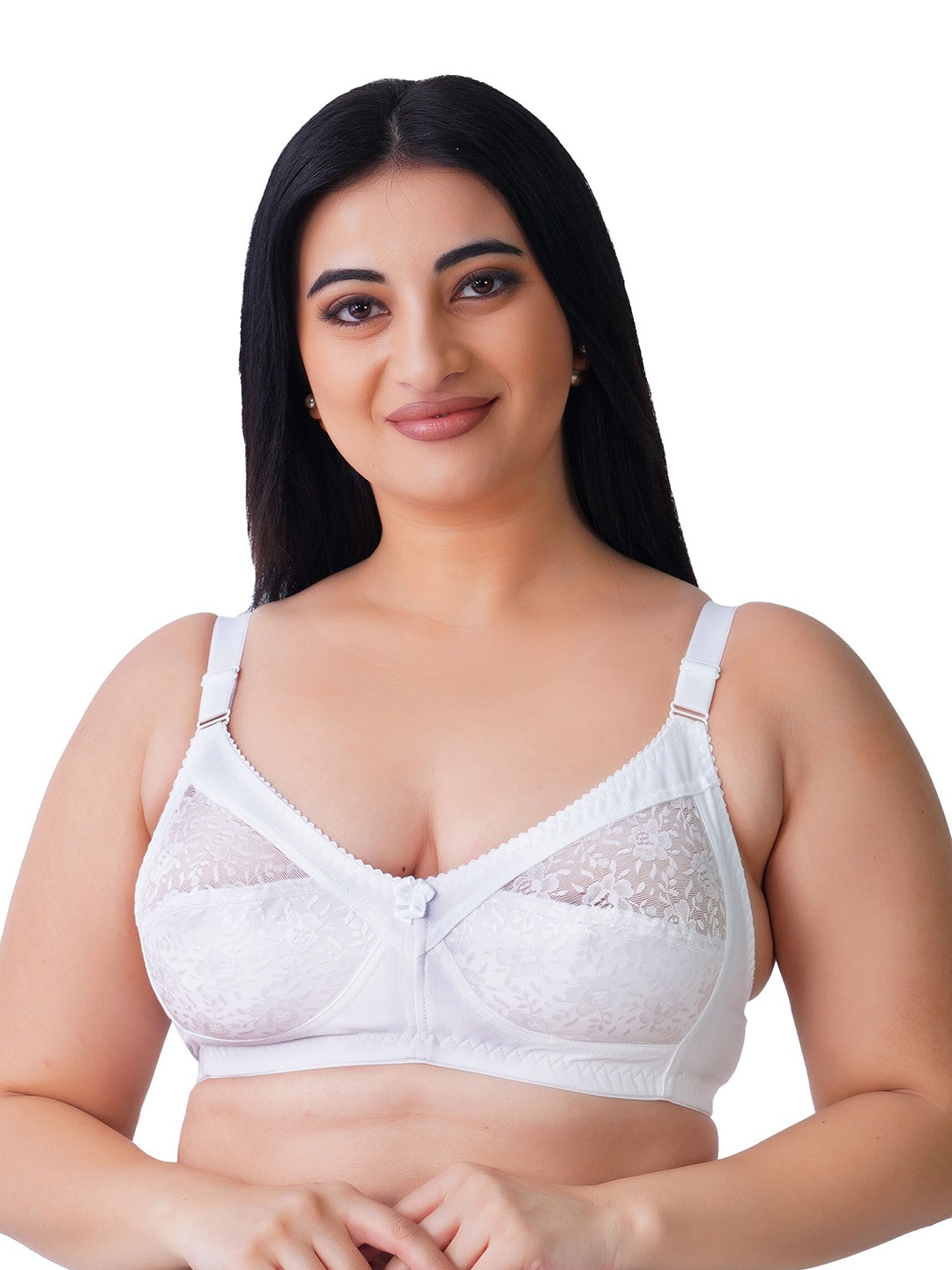

LADYLAND Full Coverage All day Comfort Cotton T-shirt Bra, White