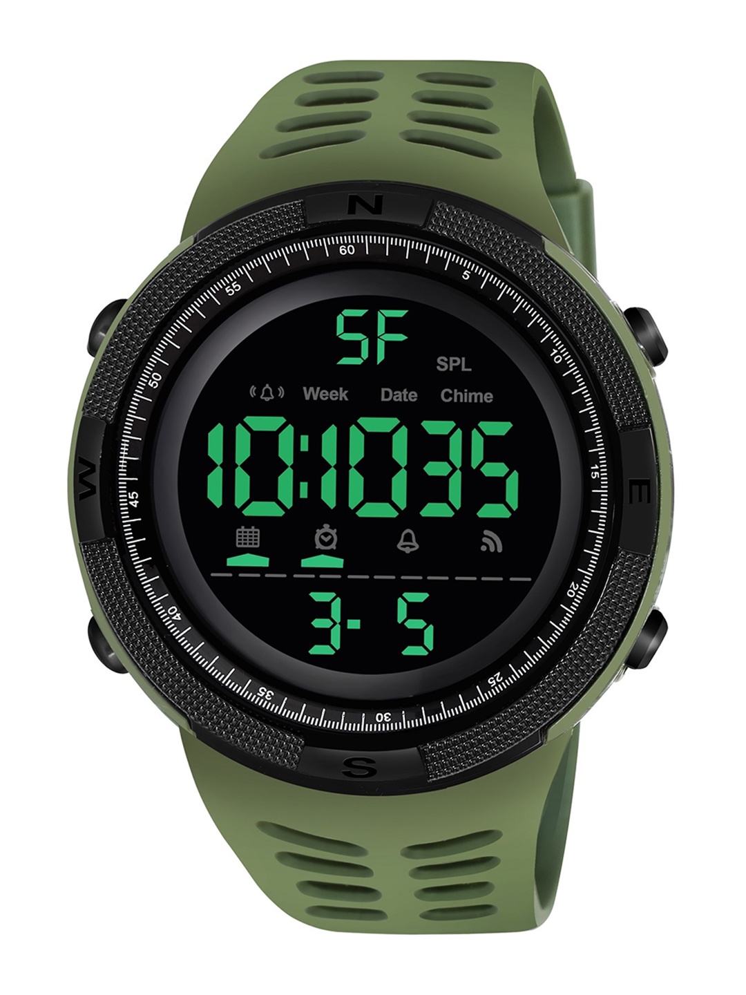 

CERO Stainless Steel Straps Digital Watch AB208-SDRW-Greennew, Black