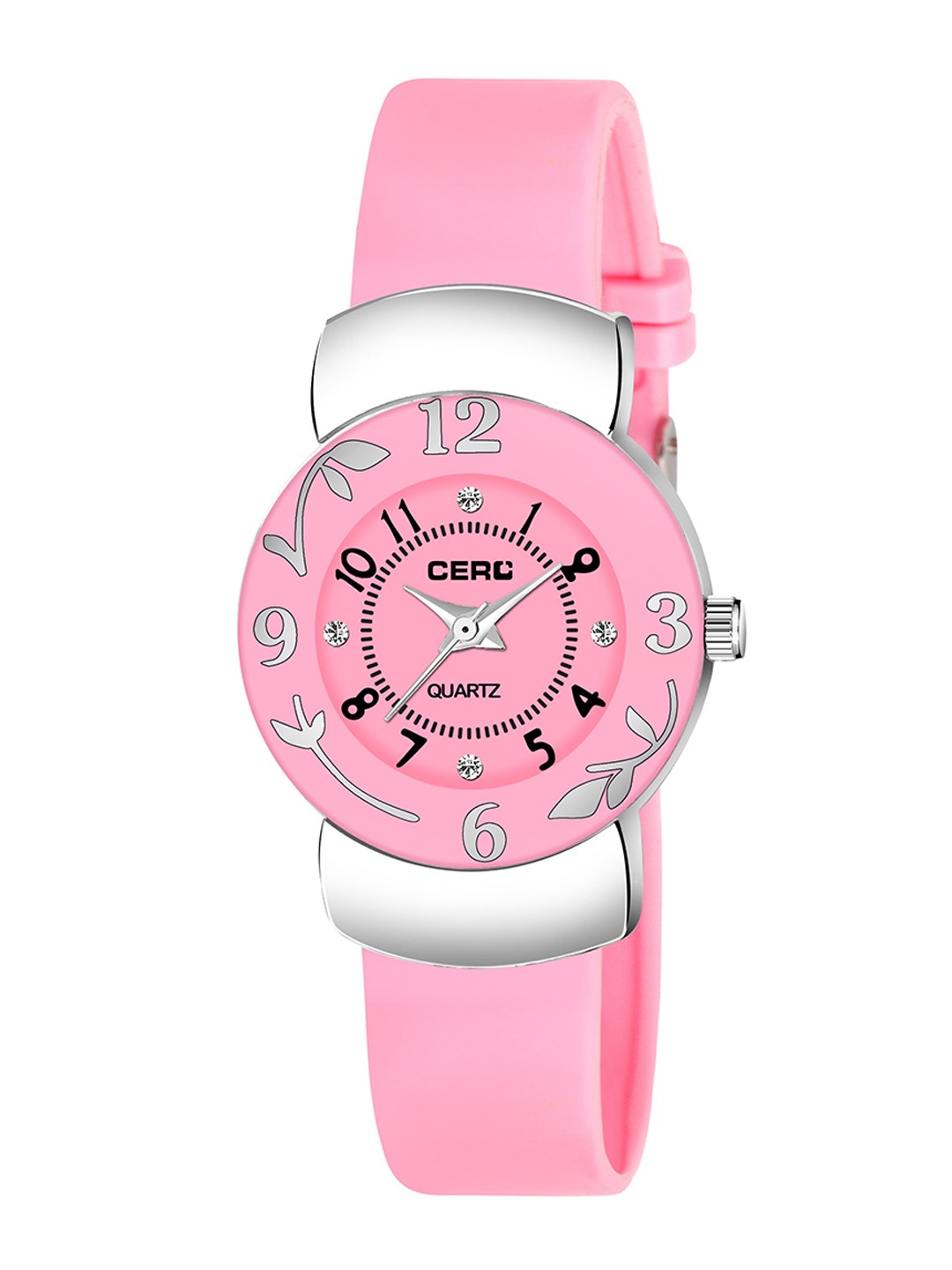 

CERO Embellished Dial Straps Analogue Watch M-239-RL-Pinknew, Pink