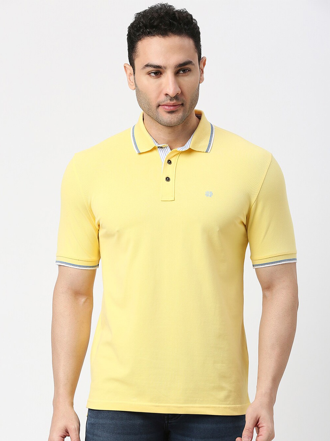 

DRAGON HILL Polo Collar Slim Fit T-shirt, Yellow