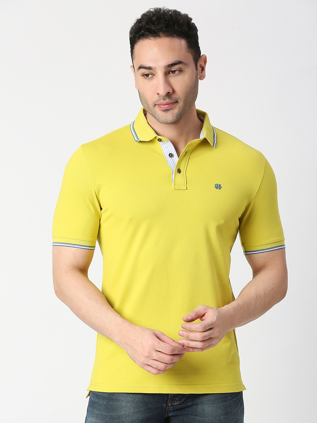 

DRAGON HILL Polo Collar Slim Fit T-shirt, Yellow