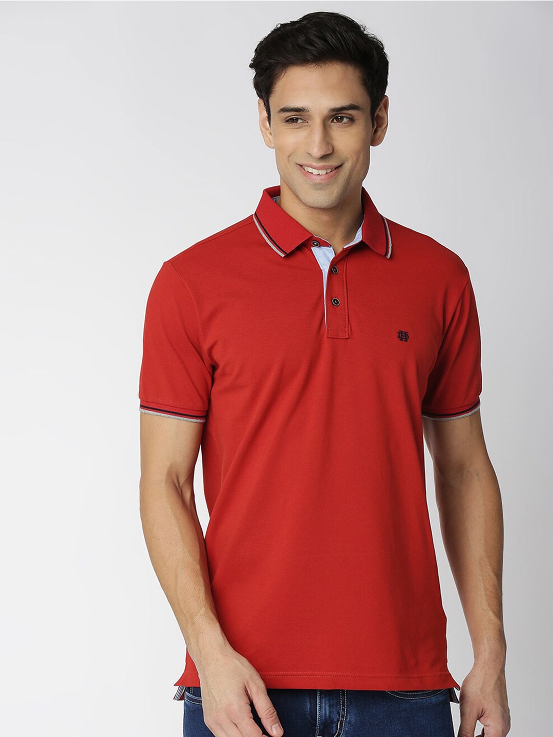 

DRAGON HILL Polo Collar Slim Fit T-shirt, Red