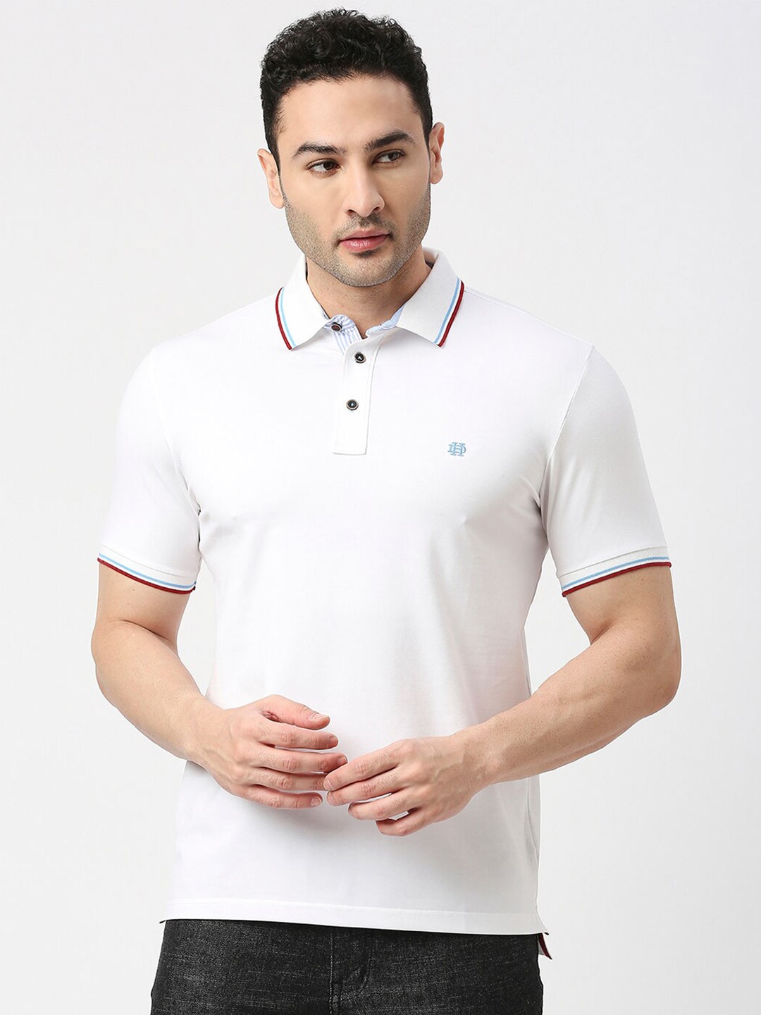 

DRAGON HILL Polo Collar Slim Fit T-shirt, White