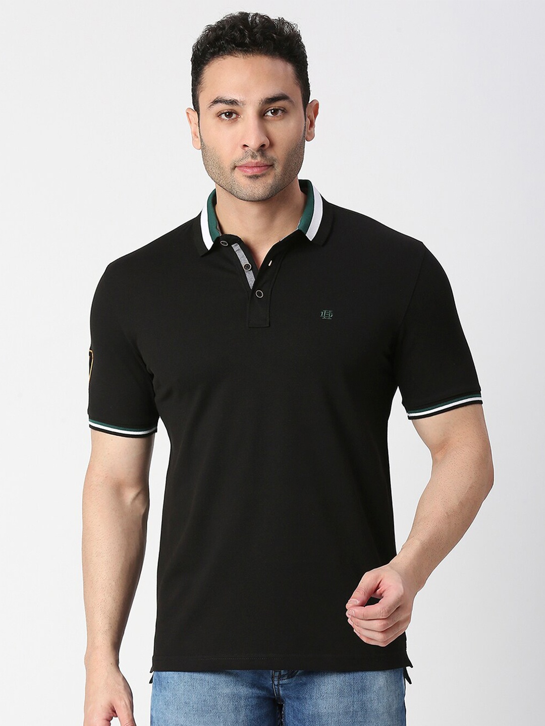 

DRAGON HILL Polo Collar Slim Fit T-shirt, Black