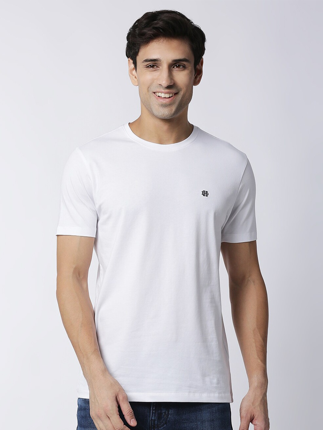 

DRAGON HILL Round Neck Slim Fit T-shirt, White