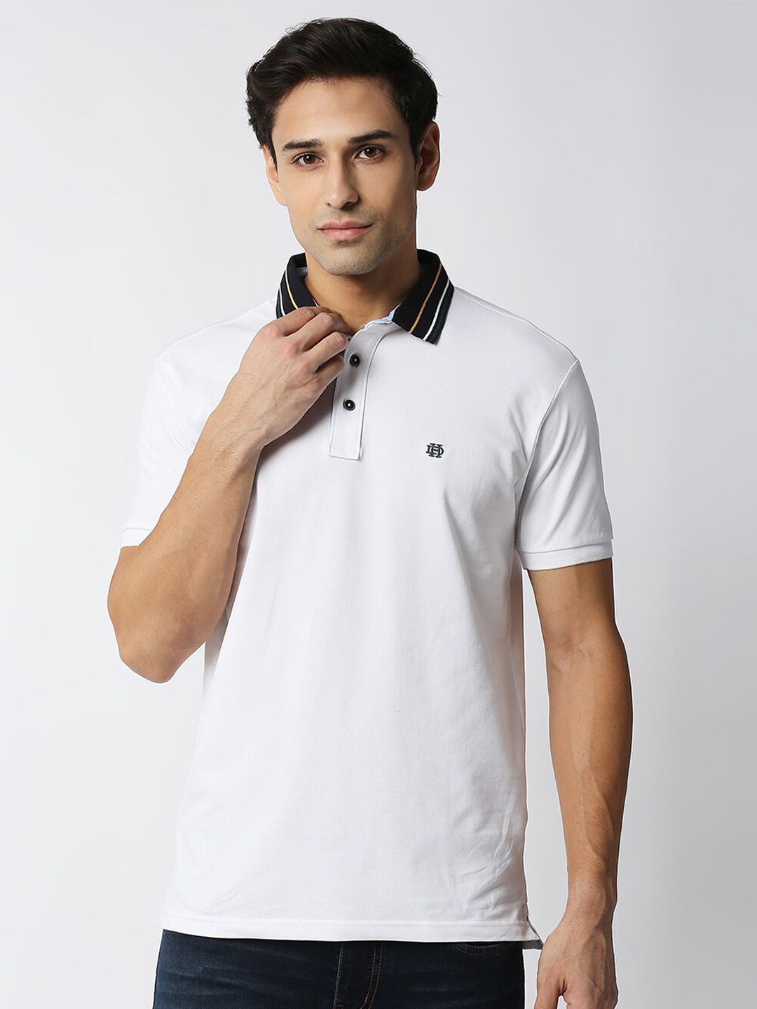 

DRAGON HILL Polo Collar Slim Fit T-shirt, White
