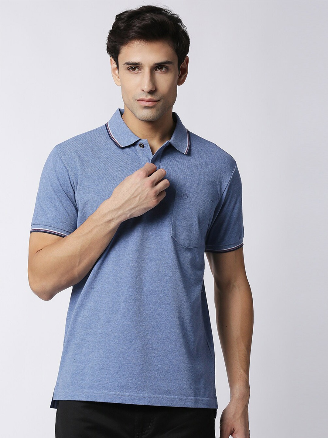 

DRAGON HILL Polo Collar Slim Fit T-shirt, Blue