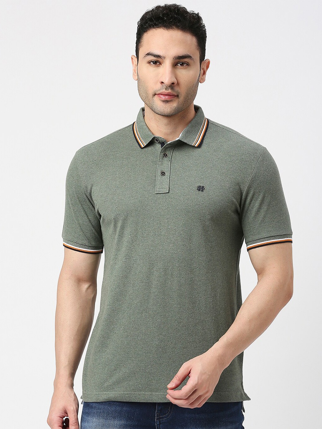 

DRAGON HILL Polo Collar Slim Fit T-shirt, Green