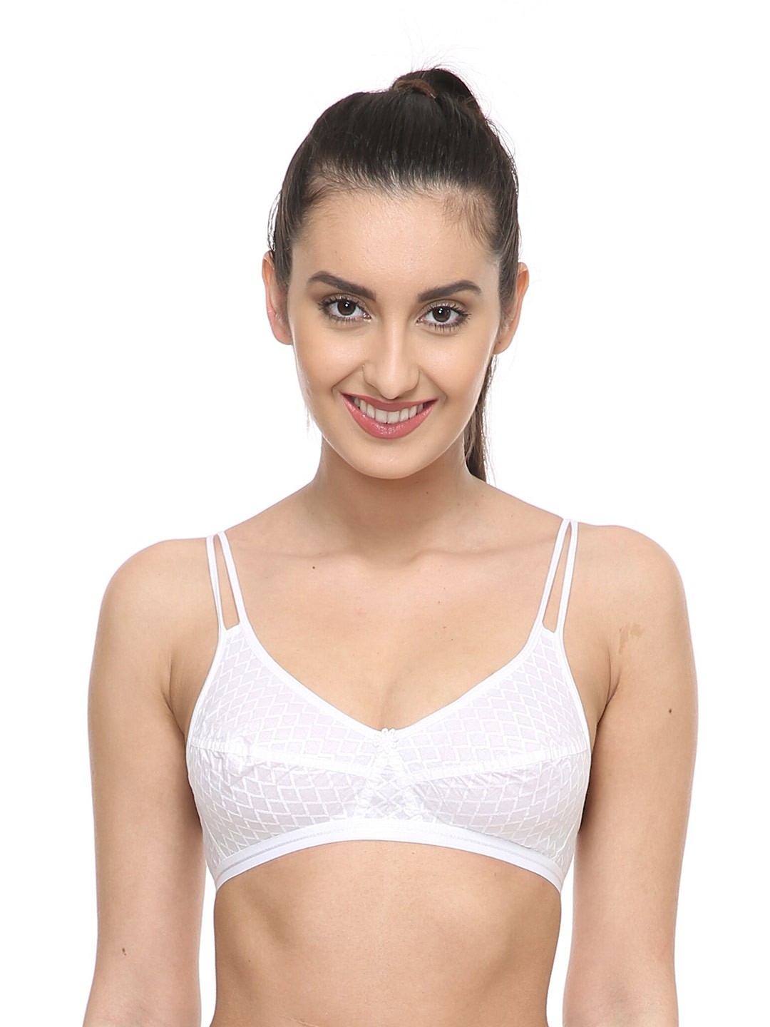 

LADYLAND Full Coverage All day Comfort Cotton T-shirt Bra, White
