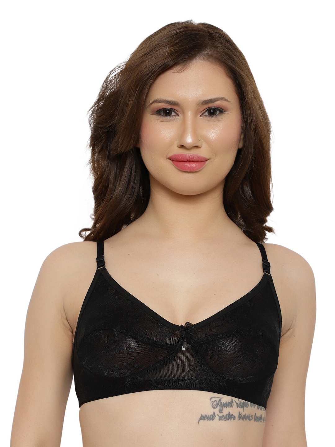 

LADYLAND Full Coverage All day Comfort Cotton T-shirt Bra, Black