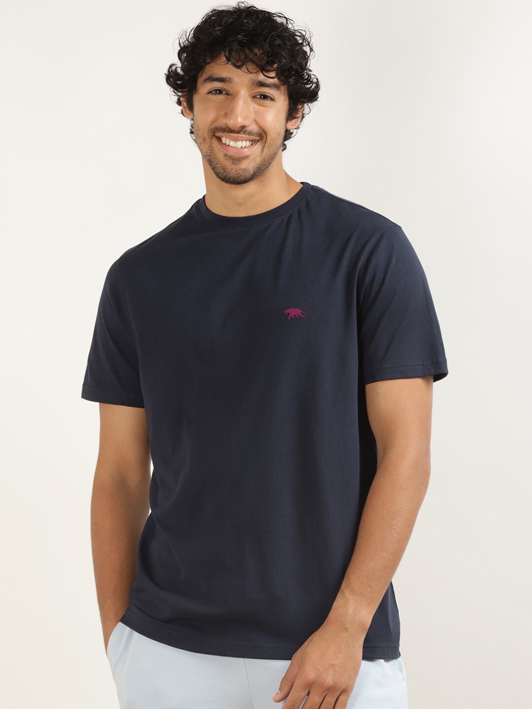 

Andamen Round Neck Cotton T-shirt, Blue