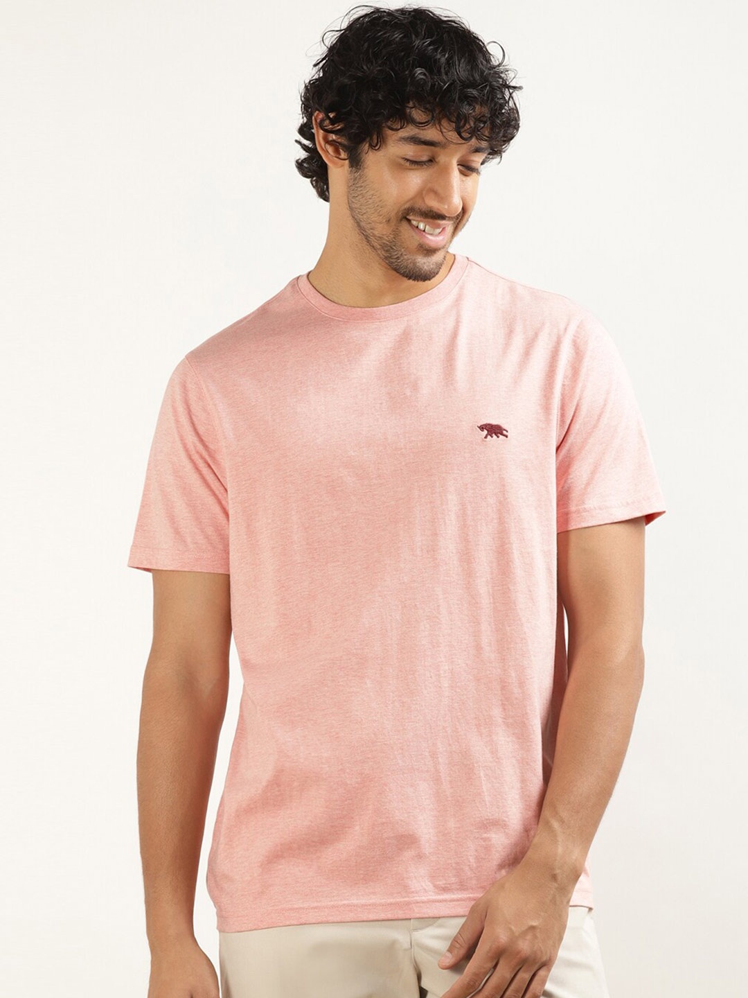 

Andamen Round Neck Short Sleeves Cotton T-shirt, Pink