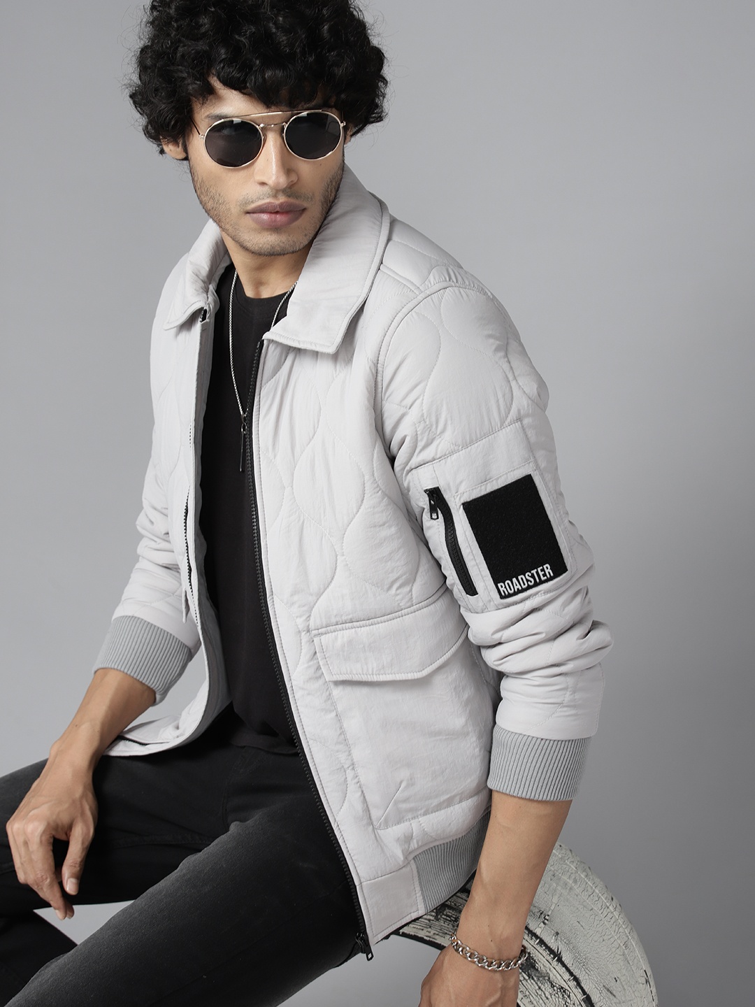 

The Roadster Lifestyle Co. Oversized Pockets Padded Jacket, Grey