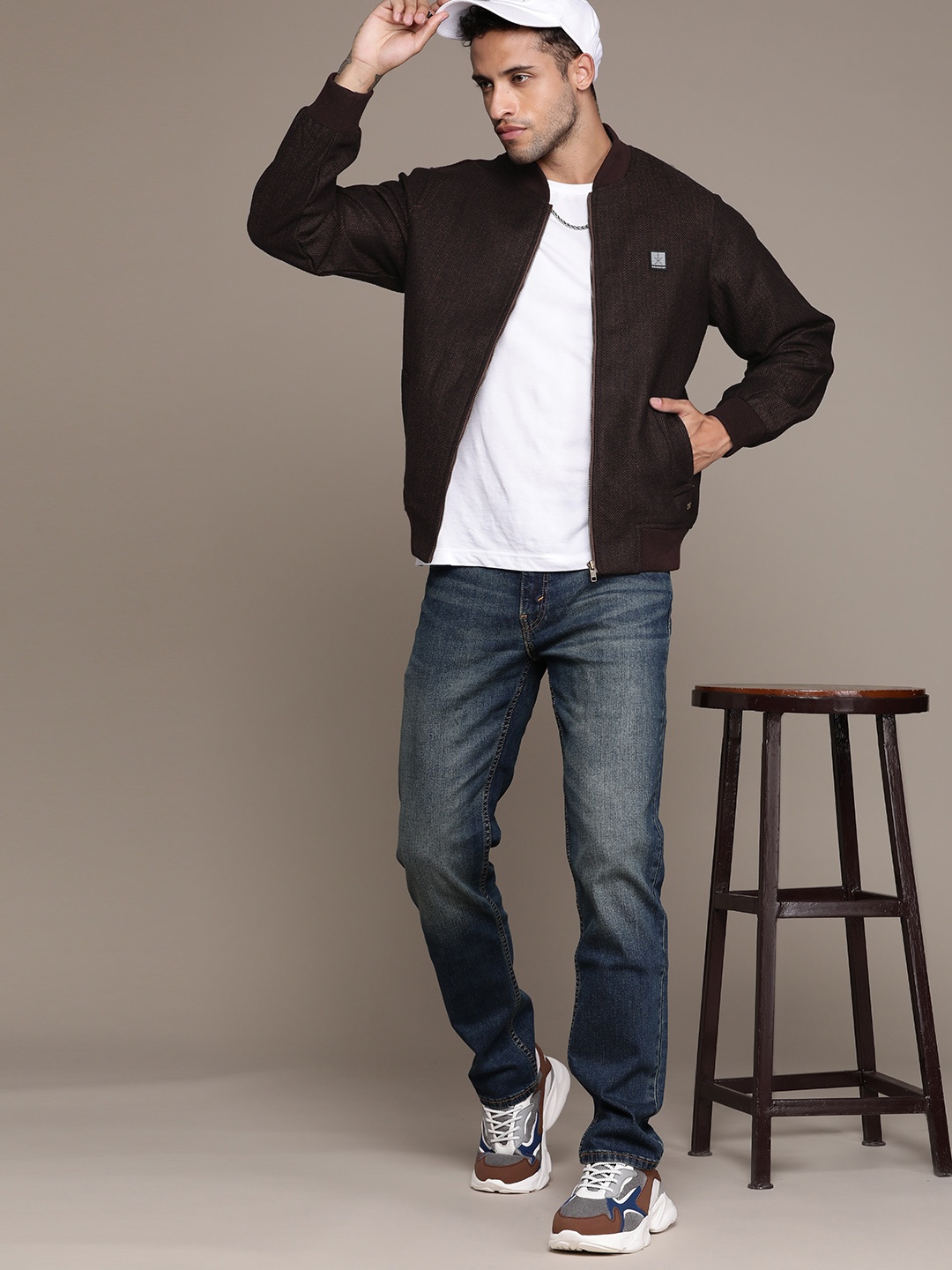 

The Roadster Lifestyle Co. Self Design Bomber Jacket, Burgundy