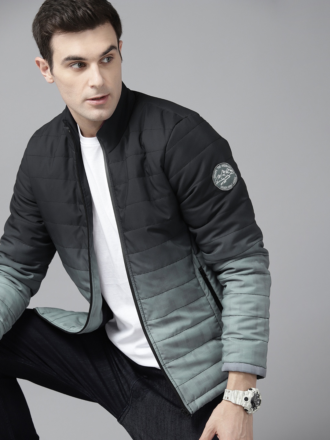 

The Roadster Lifestyle Co. Ombre Quilted Jacket, Grey