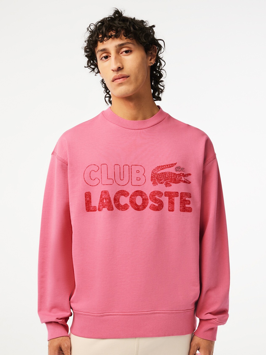 

Lacoste Men Pink Printed Sweatshirt