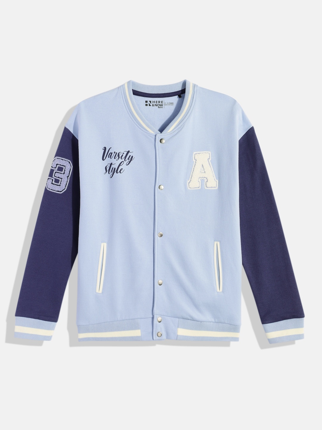 

HERE&NOW Boys Applique Pure Cotton Sweatshirt, Blue