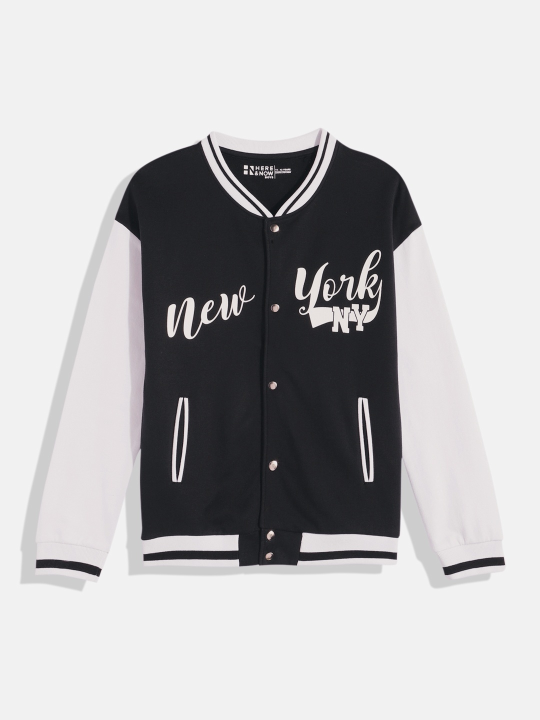 

HERE&NOW Boys Printed Pure Cotton Sweatshirt, Black