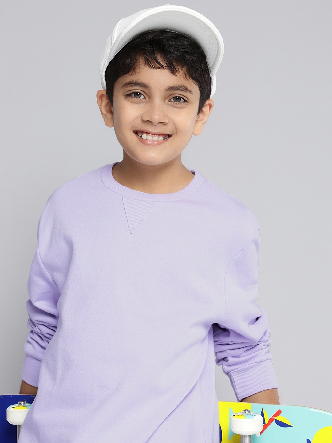 

HERE&NOW Boys Pure Cotton Sweatshirt, Lavender