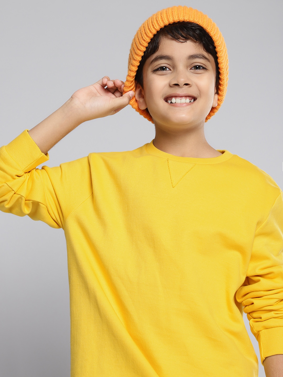 

HERE&NOW Boys Pure Cotton Sweatshirt, Yellow