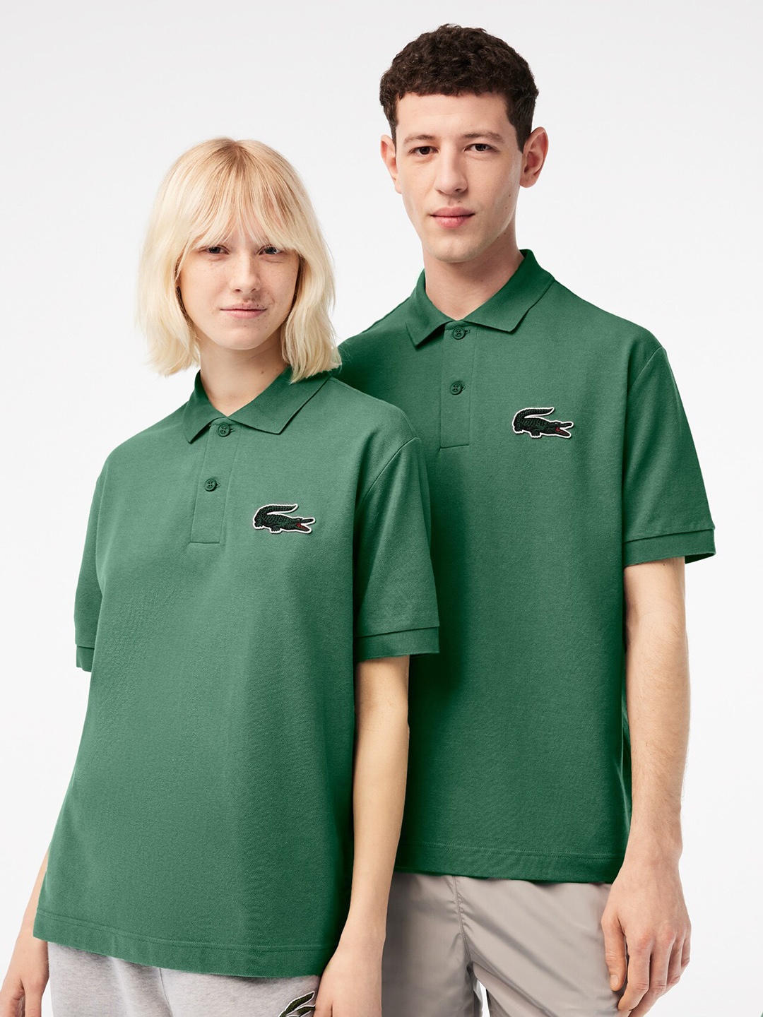 

Lacoste Polo Collar Loose Cotton T-shirt, Green