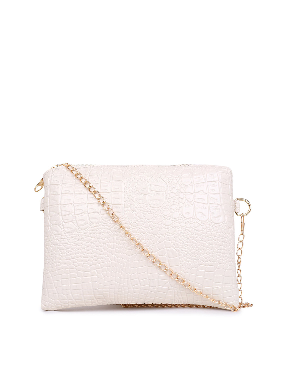 

Pez dorado Textured Structured Sling Bag, White