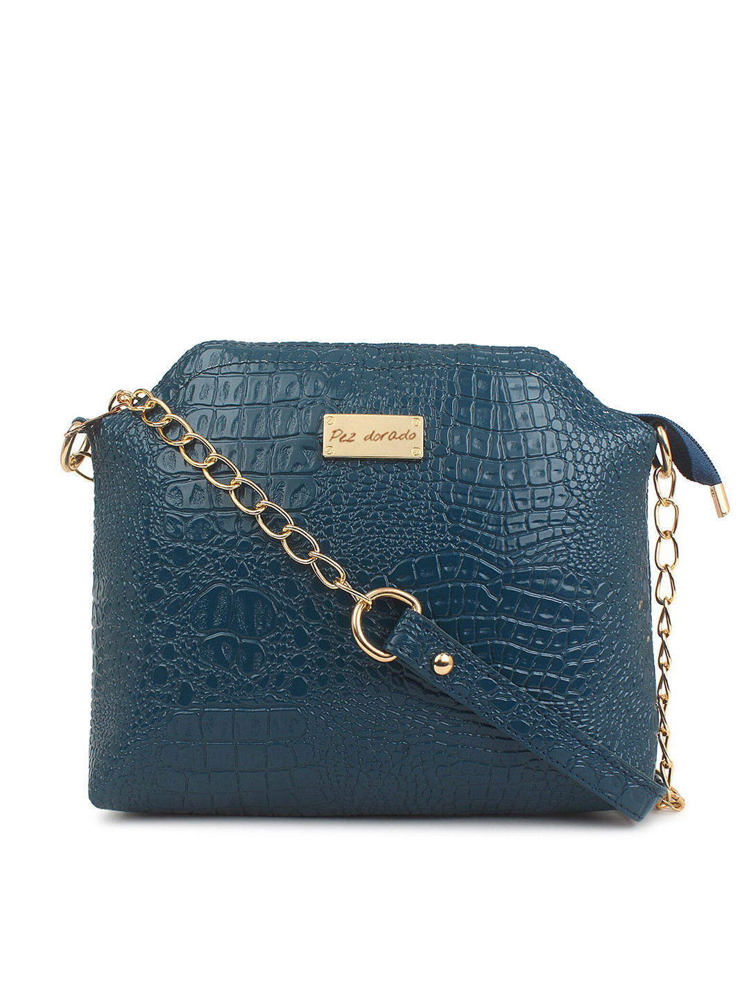 

Pez dorado Textured Structured Sling Bag, Blue