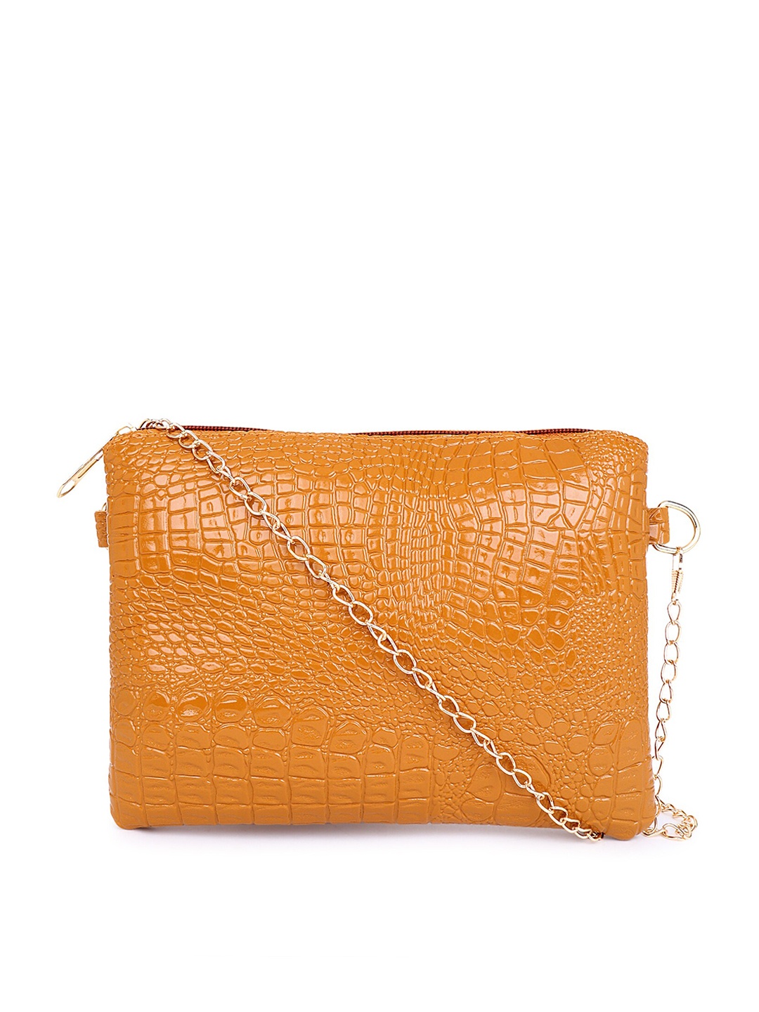 

Pez dorado Animal Textured Structured Sling Bag, Mustard