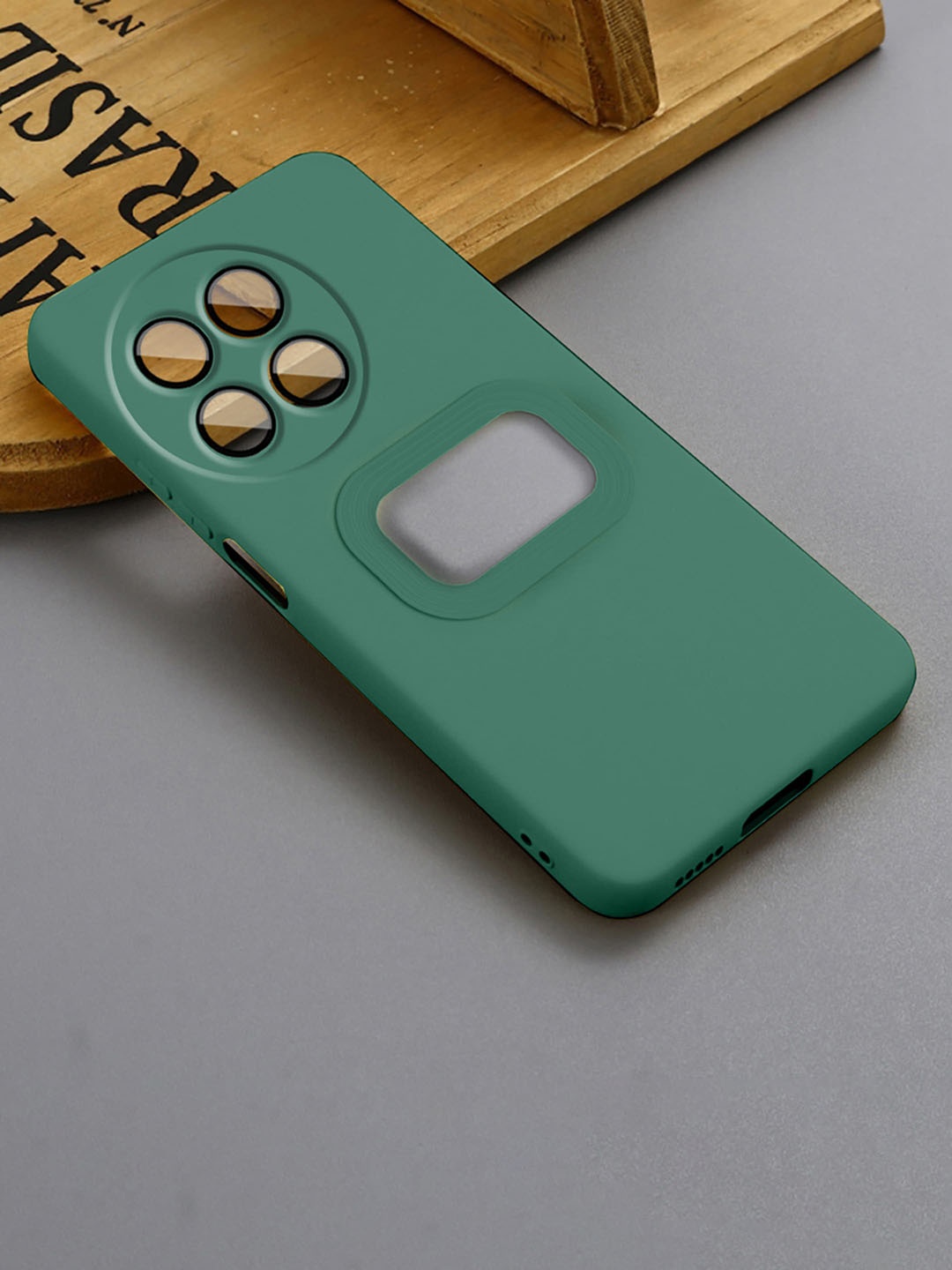 

Karwan One Plus 11R Liquid Silicone Phone Back Case, Green