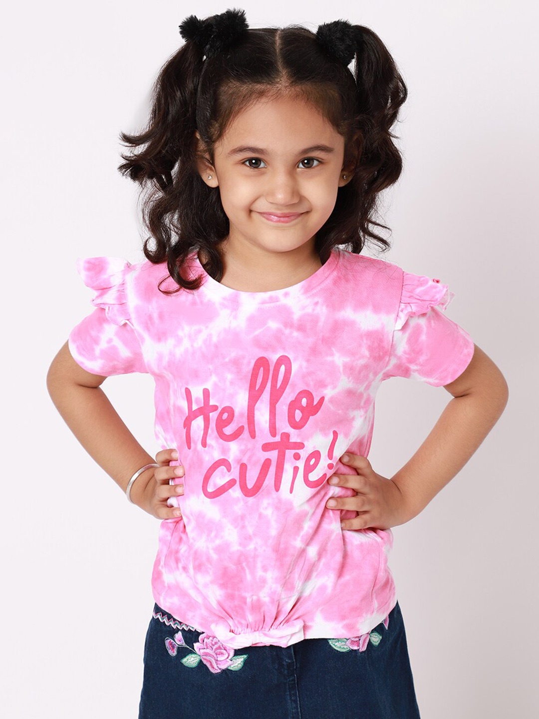 

Googo Gaaga Girls Tie & Dye Cotton Top, Pink