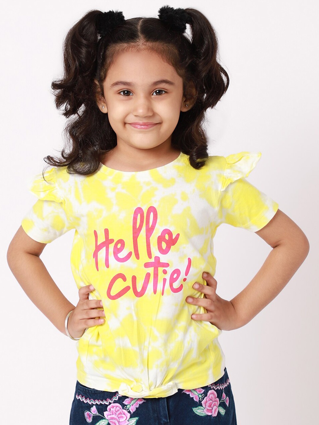 

Googo Gaaga Girls Tie & Dye Cotton Top, Yellow