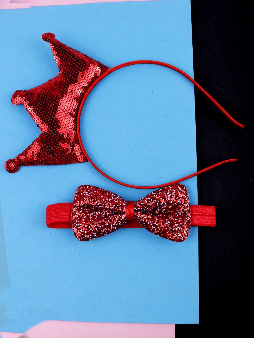 

VAGHBHATT Girls Bow Embellished Hairband, Red