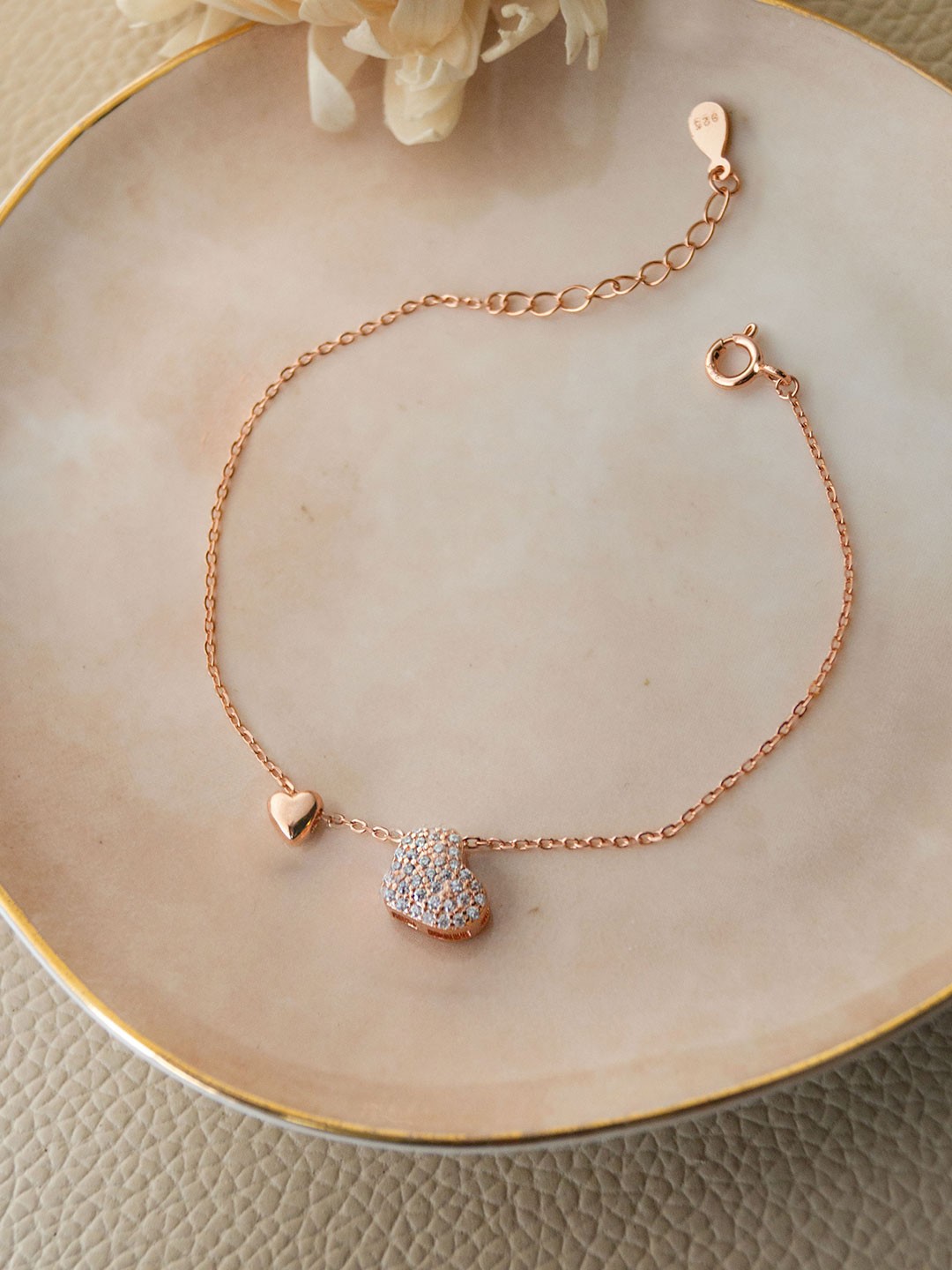 

MANNASH Rose Gold-Plated CZ Link Bracelet