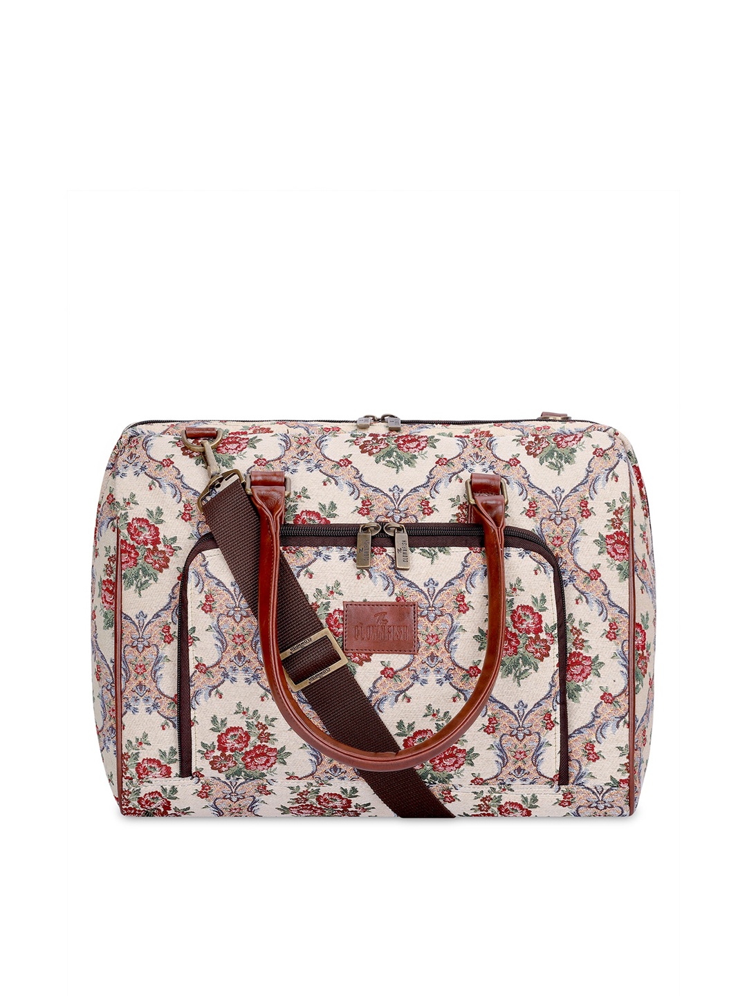 

THE CLOWNFISH Floral Printed Travel Duffel Bag, Magenta