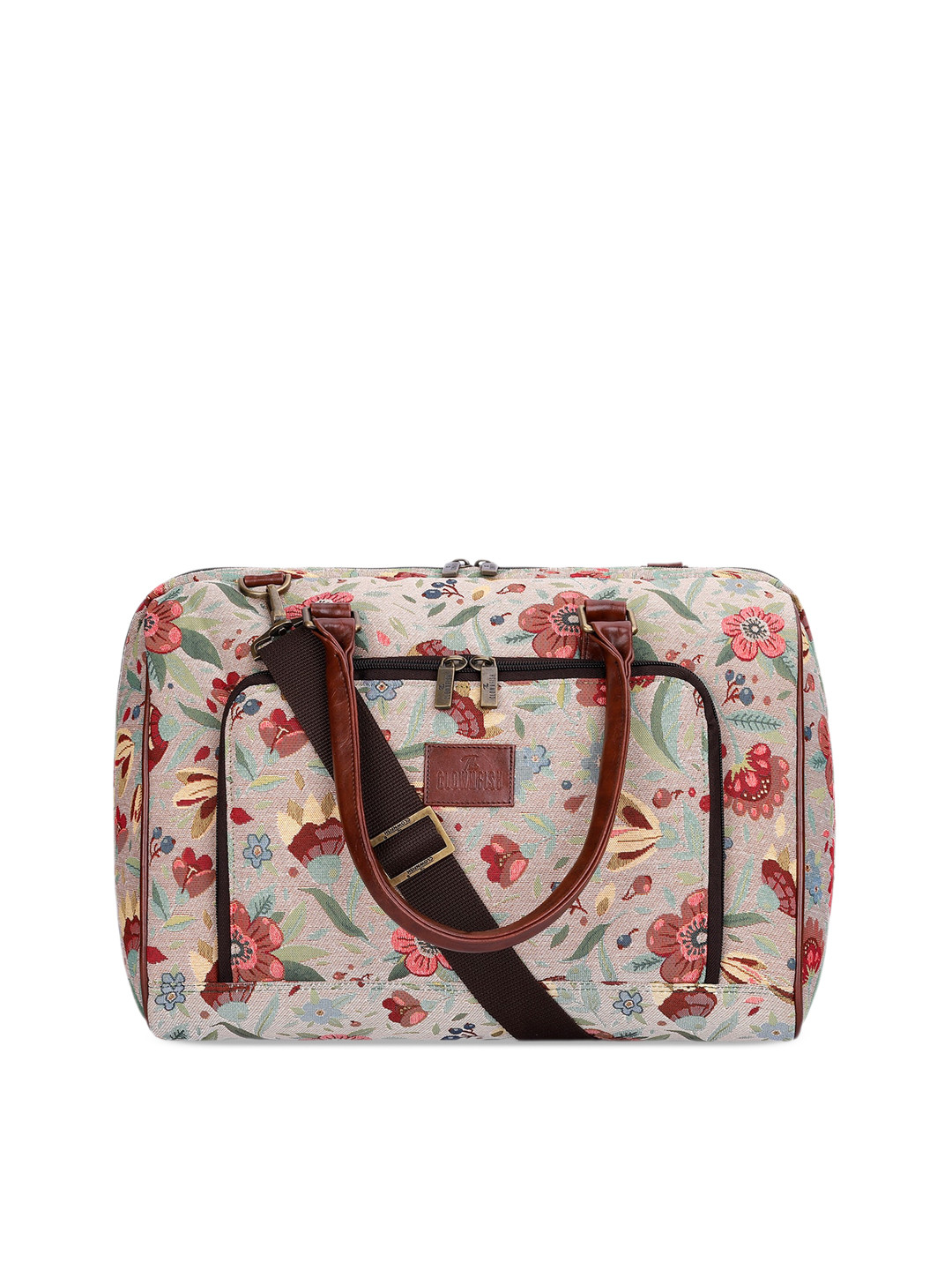 

THE CLOWNFISH Floral Printed Travel Duffel Bag, Blue