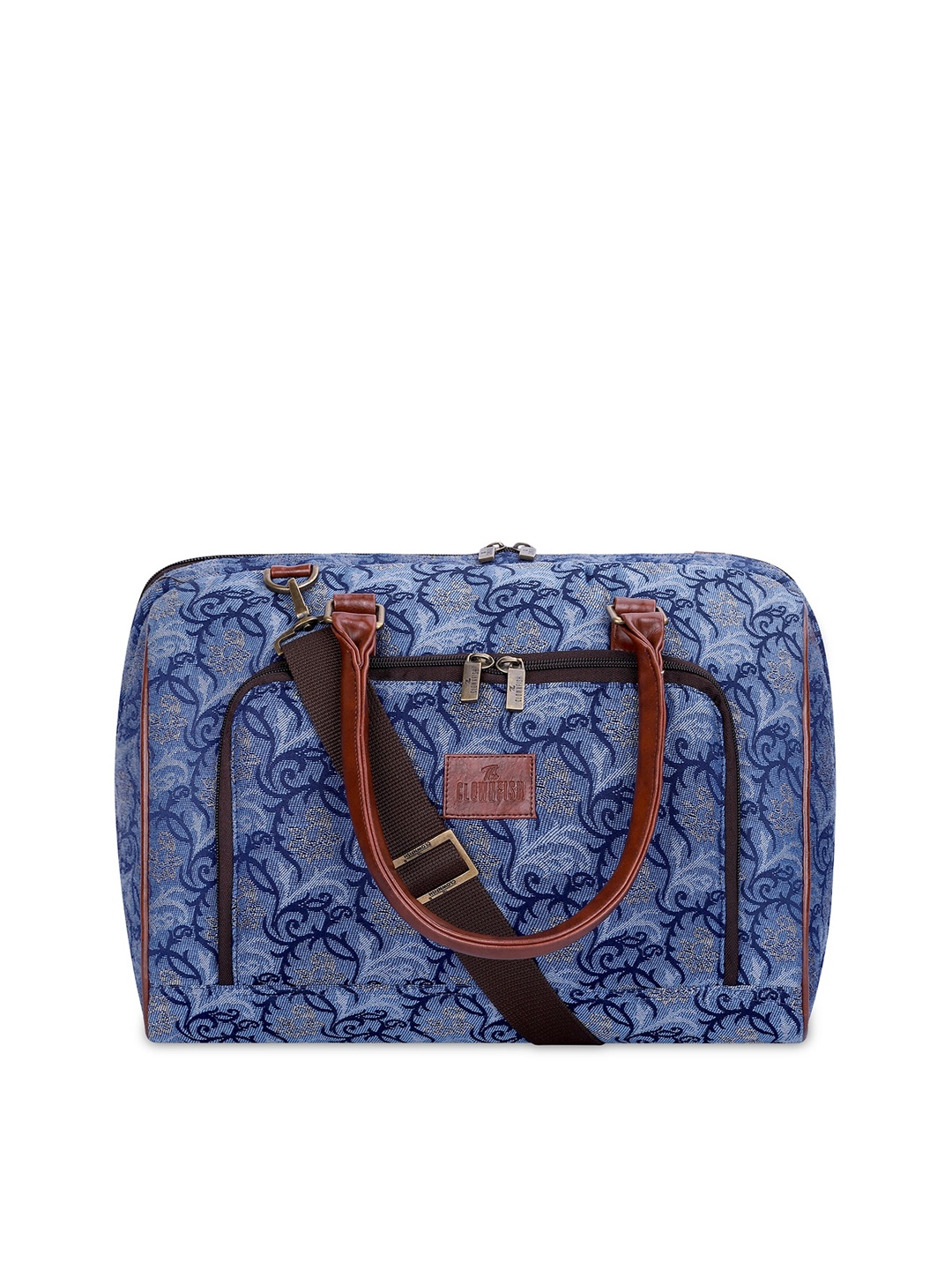 

THE CLOWNFISH Oceania Floral Printed Tear Resistant Travel Duffel Bag, Blue