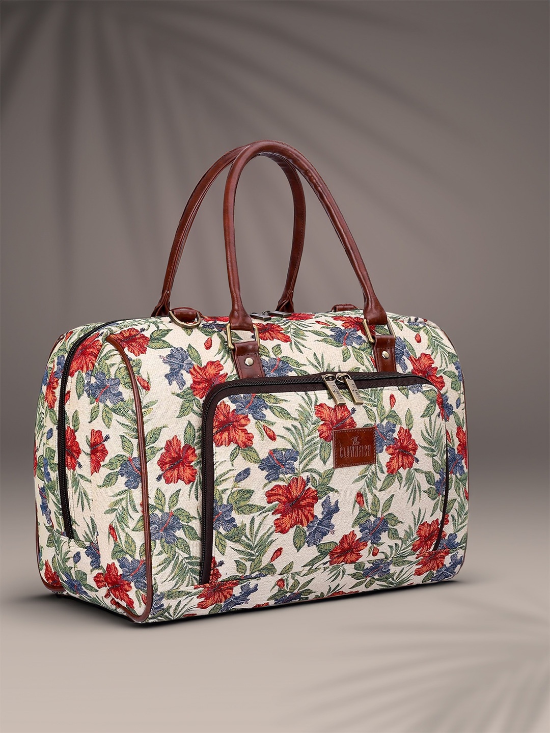 

THE CLOWNFISH Oceania Printed Light Weight Tapestry Travel Duffel Bag 28L, Maroon