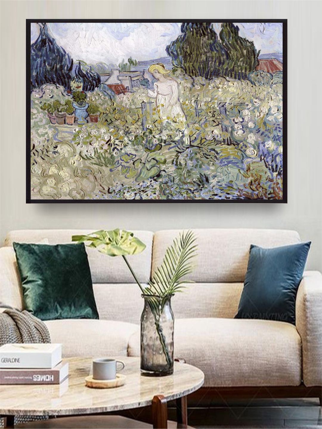 

The Art House White & Green Printed Framed Wall Painting