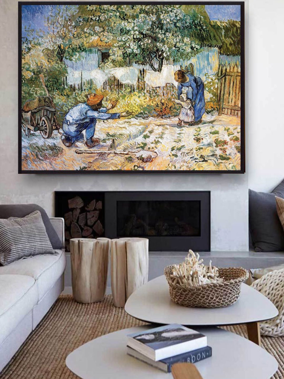 

The Art House Blue & Green First Steps By Van Gogh Framed Painting
