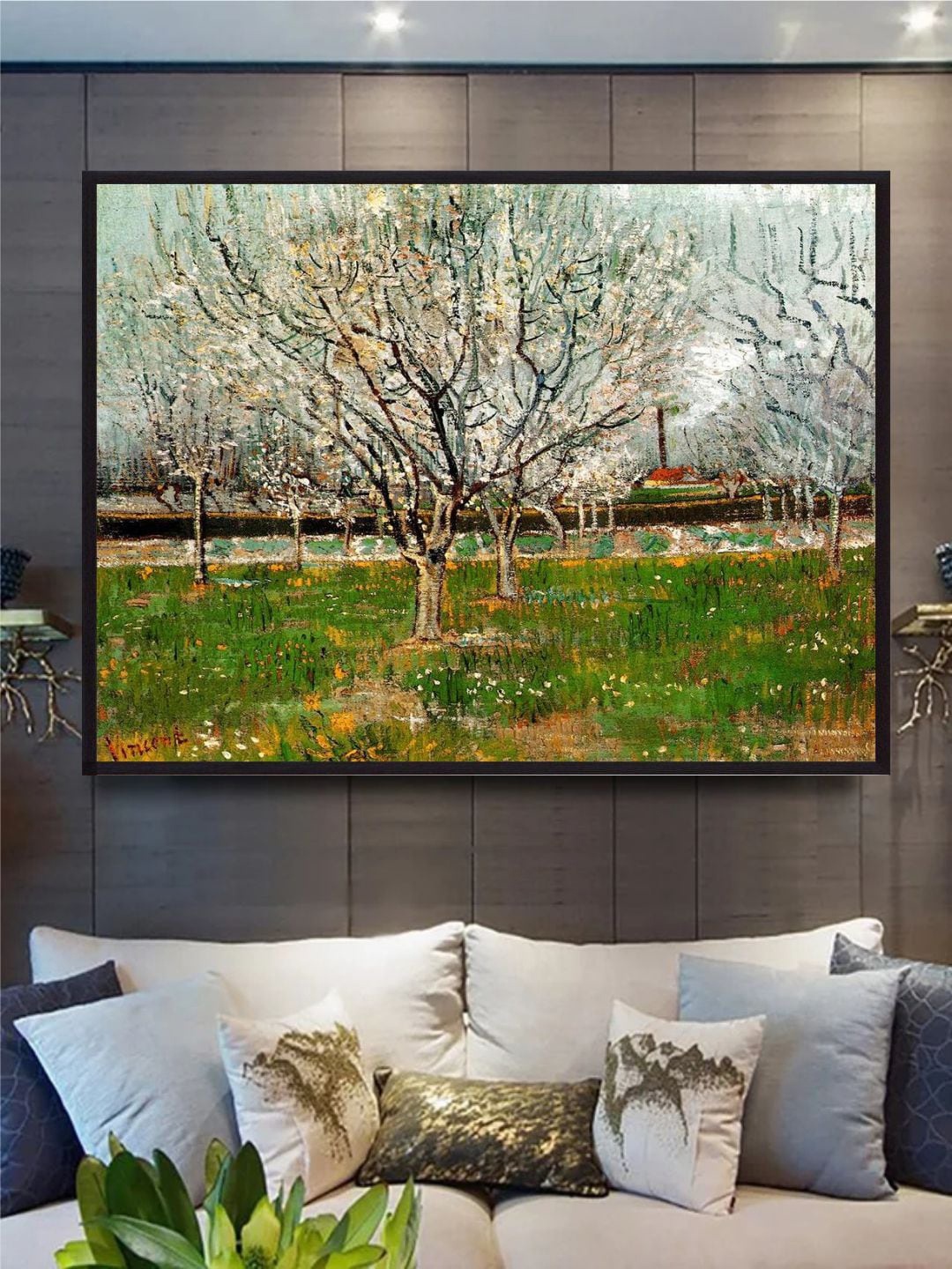 

The Art House Plum Trees In Blossom By Van Gogh Wall Painting, Green