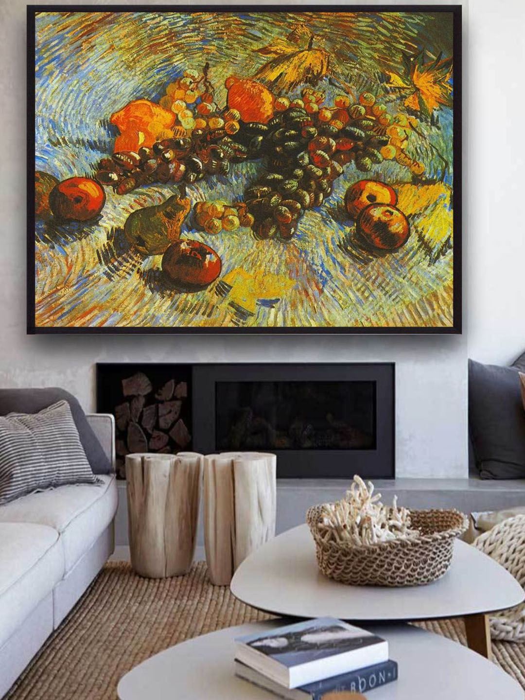 

The Art House Green Grapes Apples Pear Lemons By Van Gogh Framed Painting